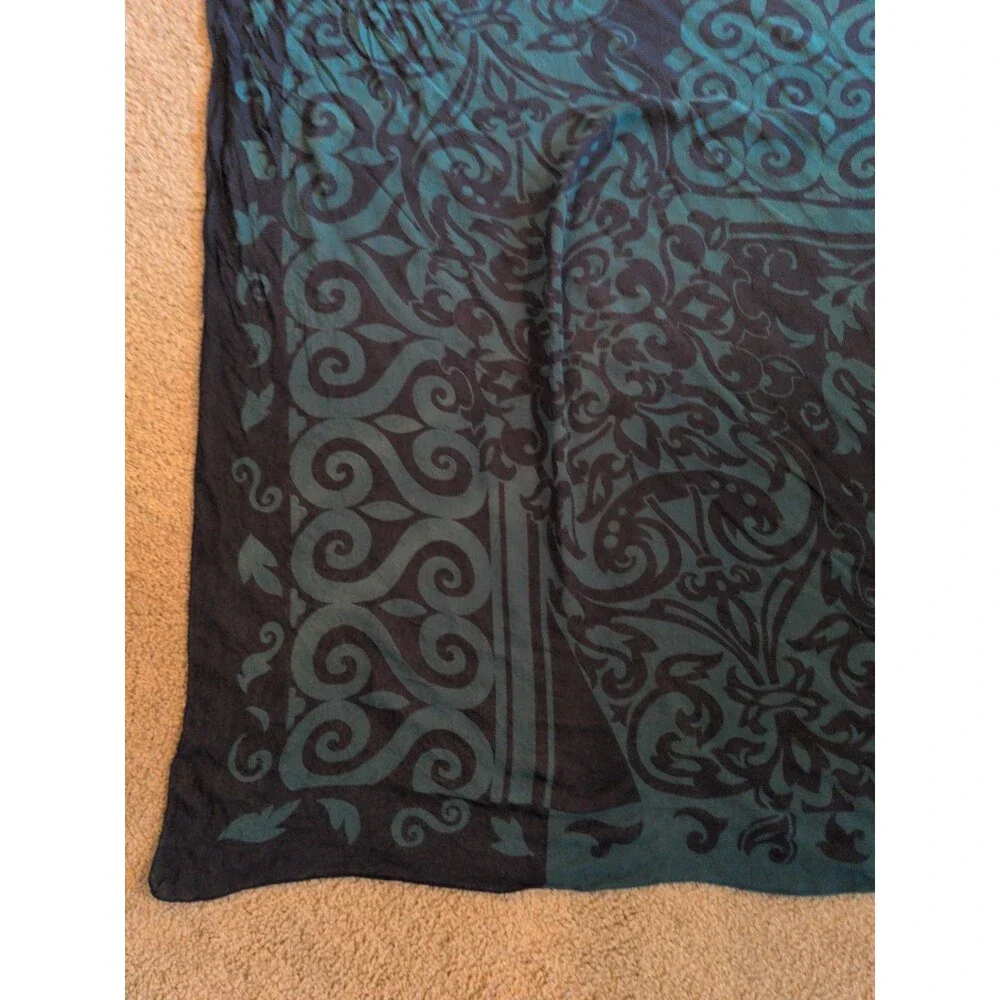 Vintage Georgiou 100% Silk Paisley Scarf 45x45”  Swirl Pattern Large Wrap / Top